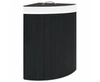 vidaXL Bamboo Corner Laundry Basket Black 60 L