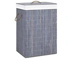 vidaXL Bamboo Laundry Basket with Single Section Grey