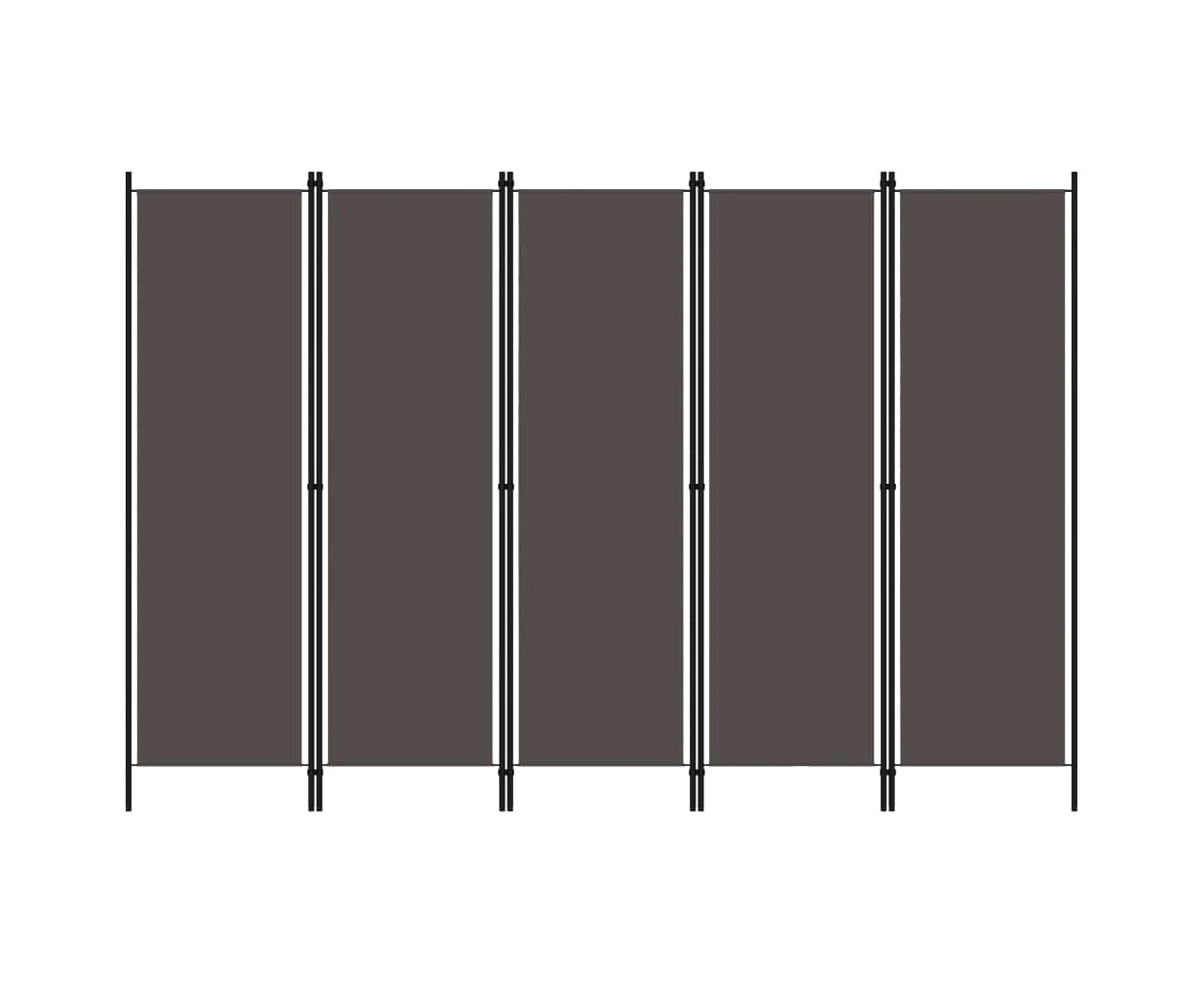 vidaXL 5-Panel Room Divider Anthracite 250x180 cm