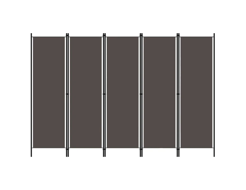 vidaXL 5-Panel Room Divider Anthracite 250x180 cm