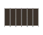 vidaXL 6-Panel Room Divider Brown 300x180 cm