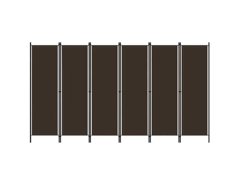 vidaXL 6-Panel Room Divider Brown 300x180 cm