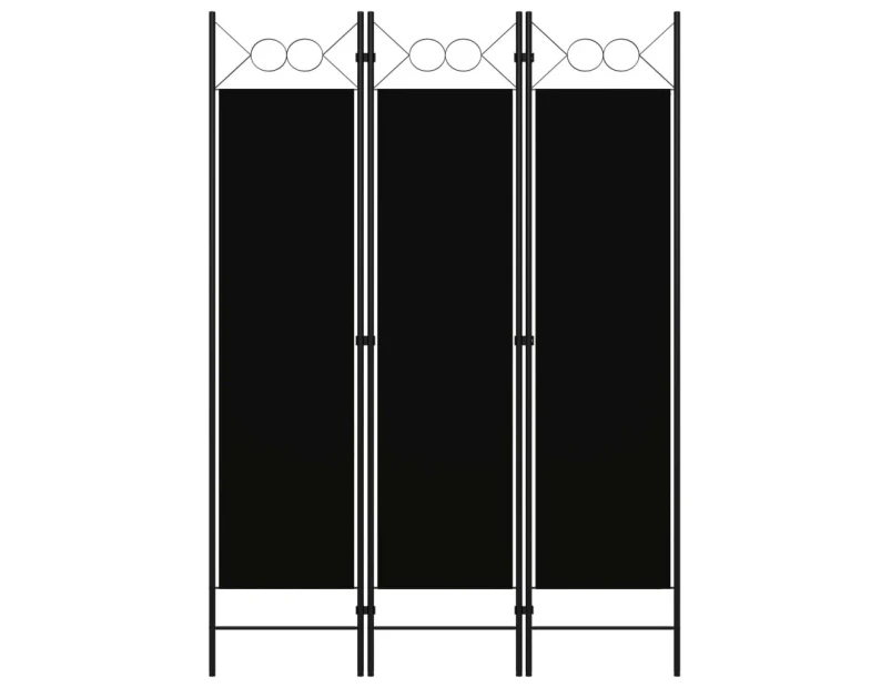 vidaXL 3-Panel Room Divider Black 120x180 cm
