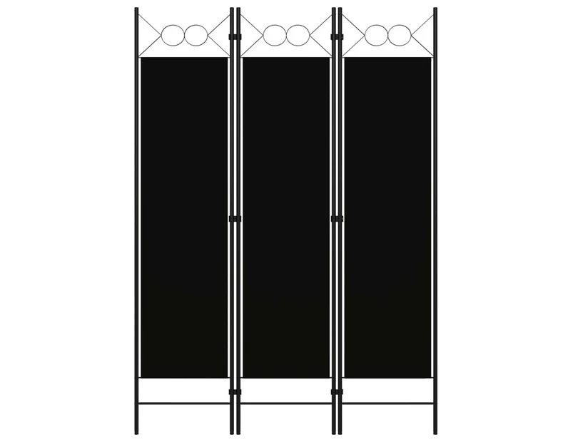 vidaXL 3-Panel Room Divider Black 120x180 cm