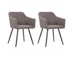 vidaXL Dining Chairs 2 pcs Taupe Fabric