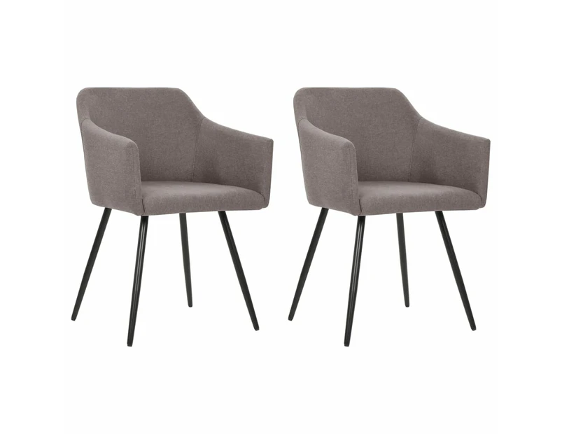 vidaXL Dining Chairs 2 pcs Taupe Fabric