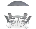 vidaXL 6 Piece Outdoor Dining Set Steel and Textilene Grey