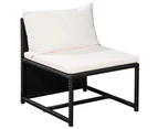 7 Piece Garden Lounge Set with Cushions Poly Rattan Black OUTDOOR