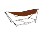 vidaXL Hammock with Foldable Stand Brown