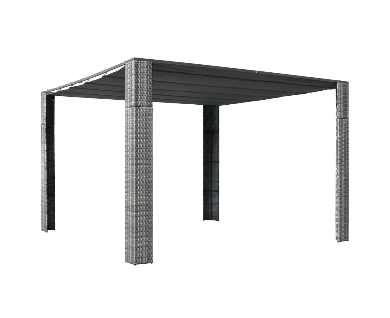 vidaXL Gazebo with Roof Poly Rattan 300x300x200 cm Grey and Anthracite