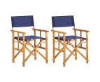 vidaXL Director's Chairs 2 pcs Solid Acacia Wood Blue