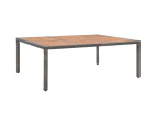 vidaXL Garden Table Grey 200x150x74 cm Poly Rattan and Acacia Wood