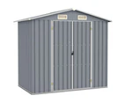 Garden Shed Grey 205x129x183 cm Galvanised Steel