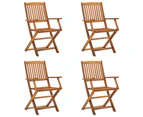 vidaXL Folding Outdoor Chairs 4 pcs Solid Acacia Wood