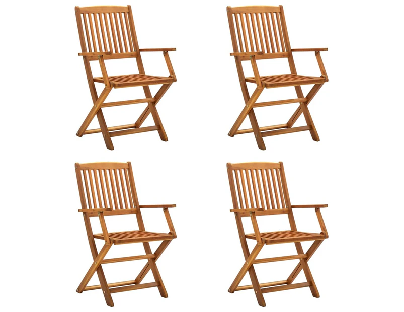 vidaXL Folding Outdoor Chairs 4 pcs Solid Acacia Wood