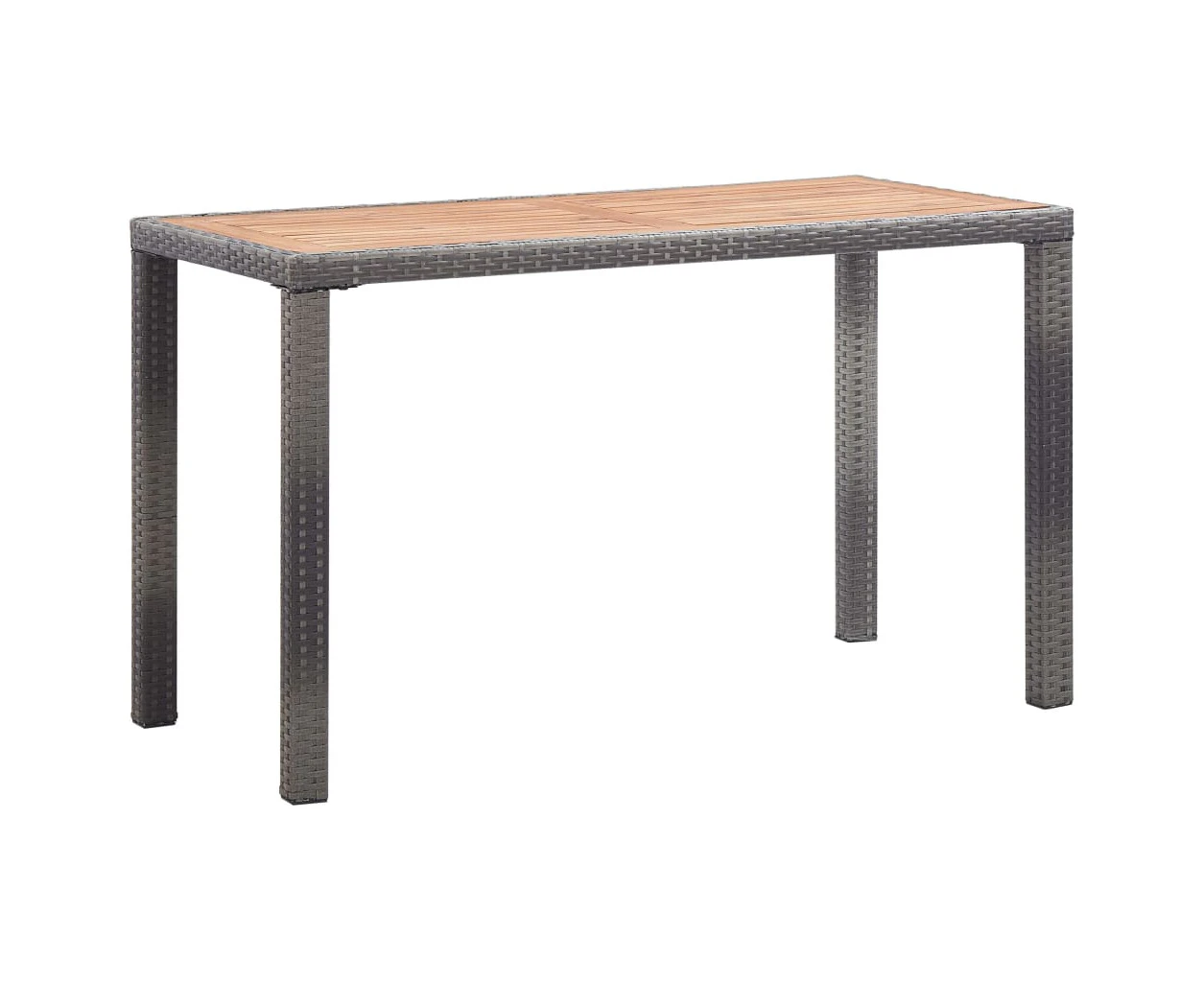 vidaXL Garden Table Anthracite and Brown 123x60x74 cm Solid Acacia Wood