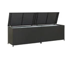 Garden Storage Box Poly Rattan 200x50x60 cm Black