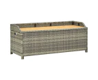 Garden Storage Bench 120 cm Poly Rattan Grey