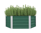 vidaXL Raised Garden Bed 129x129x46 cm Galvanised Steel Green