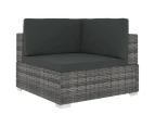 vidaXL Sectional Corner Chair 1 pc with Cushions Poly Rattan Grey