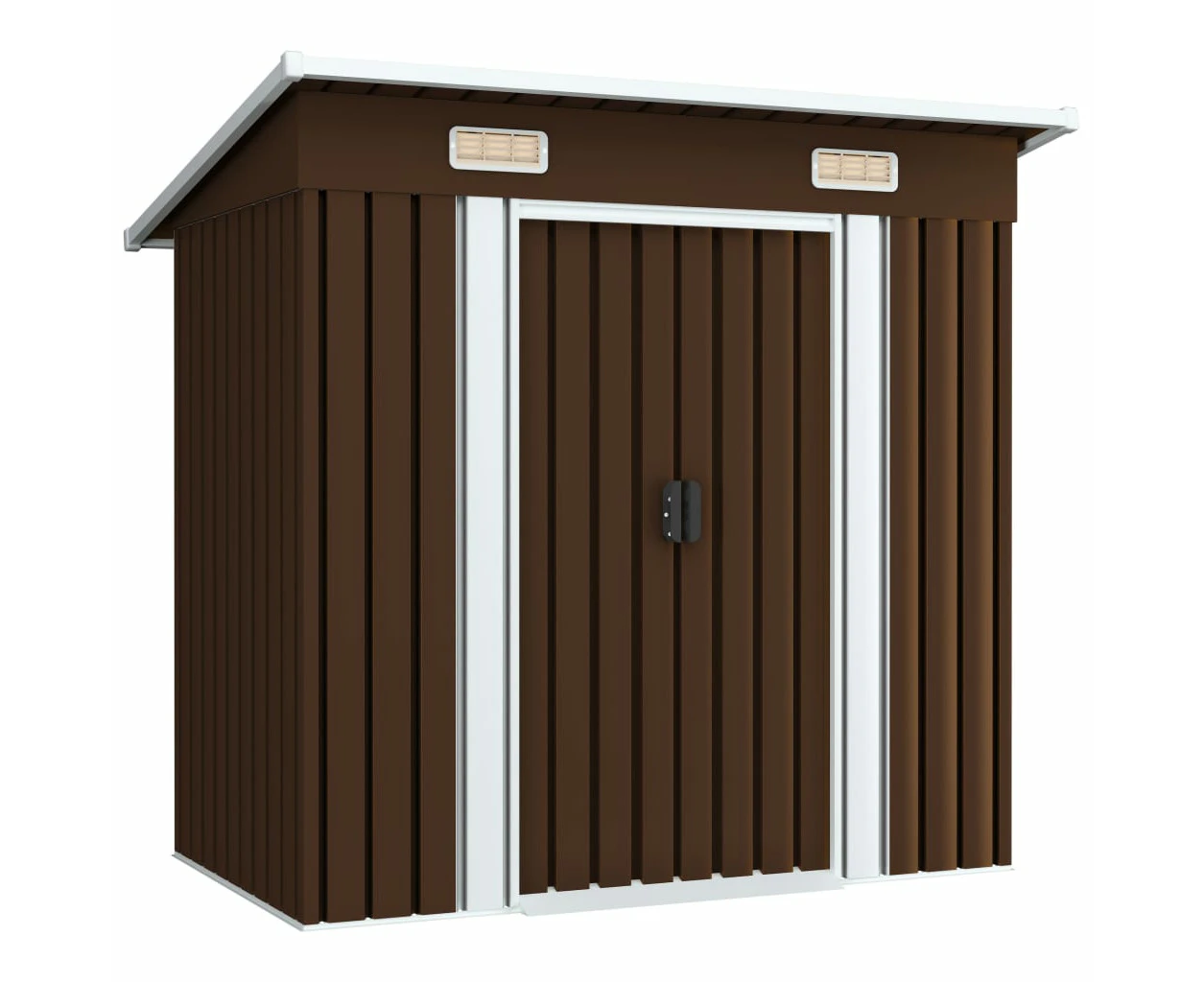 Garden Storage Shed Brown 194x121x181 cm Steel