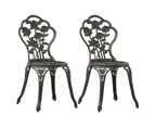 vidaXL Bistro Chairs 2 pcs Bronze Cast Aluminium