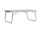 vidaXL Folding Camping Table White Aluminium 60x40 cm