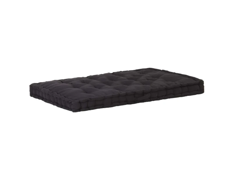 vidaXL Pallet Floor Cushion Cotton 120x80x10 cm Black