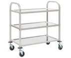 Kitchen Carts 3 Tier Kitchen Trolley 95X45x83.5 Cm Stainless Steel