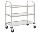 Kitchen Carts 3 Tier Kitchen Trolley 96.5X55x90 Cm Stainless Steel