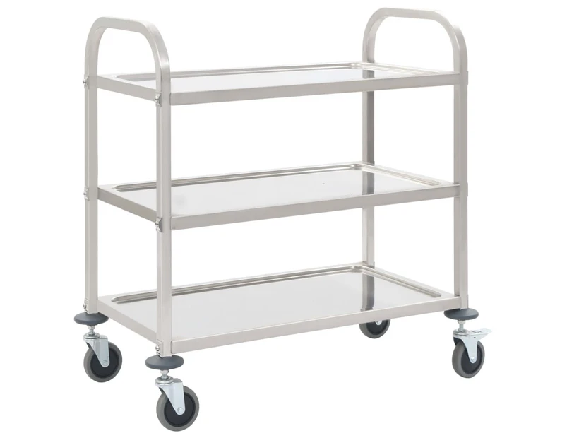 3-Tier Kitchen Trolley 96.5x55x90 cm Stainless Steel