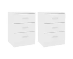 vidaXL Bedside Cabinets 2 pcs White 38x35x56 cm Engineered Wood