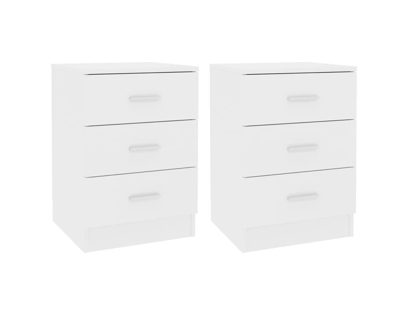 vidaXL Bedside Cabinets 2 pcs White 38x35x56 cm Engineered Wood