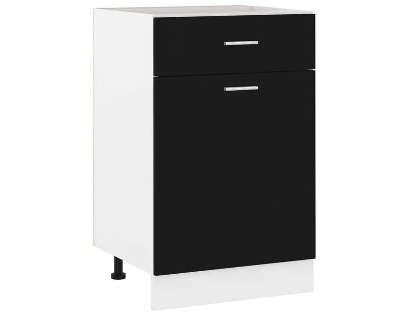 vidaXL Drawer Bottom Cabinet Black 50x46x81.5 cm Engineered Wood