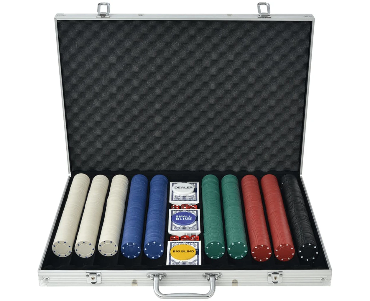 vidaXL Poker Set with 1000 Chips Aluminium