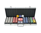 Poker Set with 500 Laser Chips Aluminium