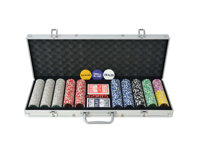 Poker Set with 500 Laser Chips Aluminium