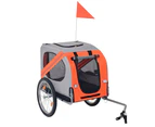 Dog Bike Trailer Orange and Grey