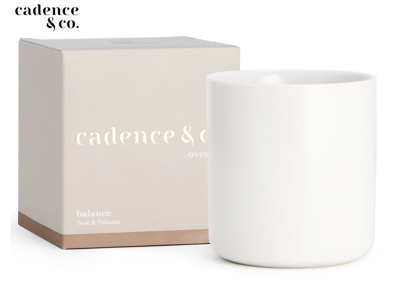 Cadence & Co. 300g Balance: Teak & Tobacco Overture Scented Candle