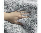 Throw Blanket Fluffy Tie Dye Shaggy Ultra Plush Long Pile Reversible Charcoal