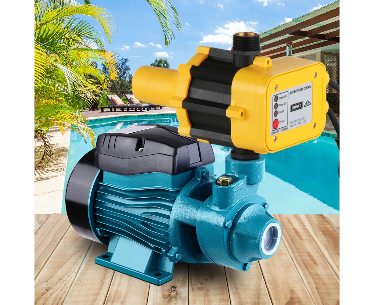 Giantz Peripheral Water Pump Garden Boiler Car Wash Electric Irrigation QB60 Yellow