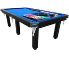 8FT Pool Table Billiard Snooker Table 25mm Table Top With Net Pockets and Full Accessories