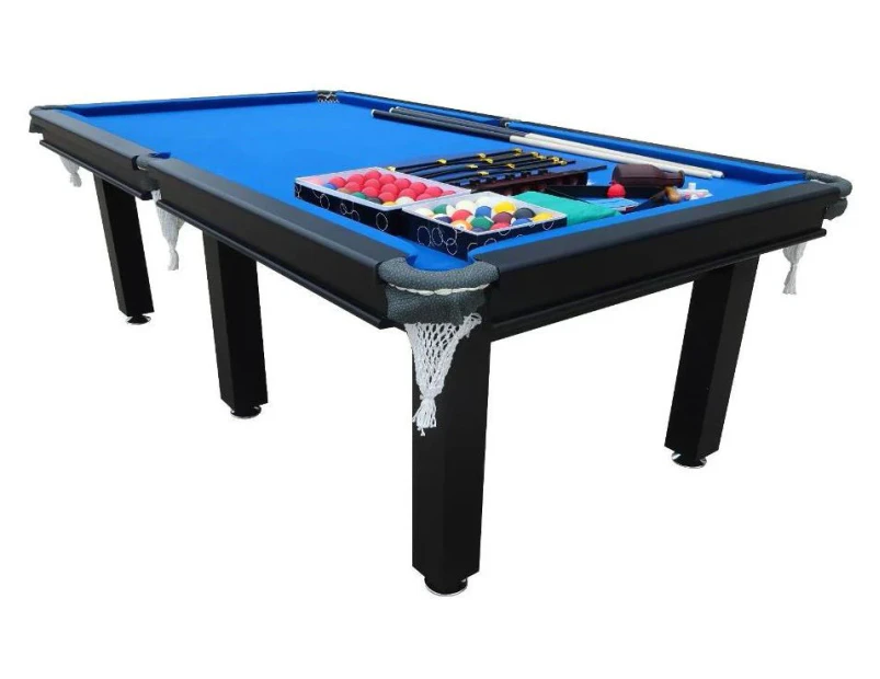 8FT Pool Table Billiard Snooker Table 25mm Table Top With Net Pockets and Full Accessories
