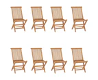 Folding Garden Chairs 8 pcs Solid Wood Teak