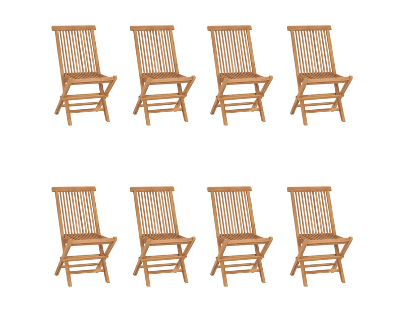 Folding Garden Chairs 8 pcs Solid Wood Teak