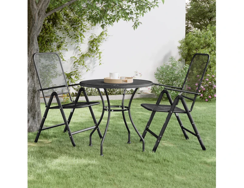 Garden Table Ø80x72 cm Expanded Metal Mesh Anthracite