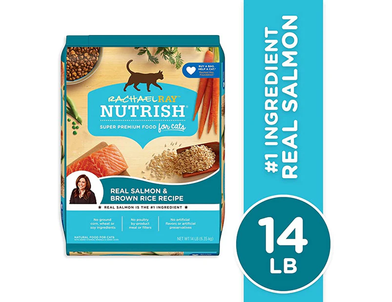 (Salmon & Brown Rice, 6.4kg. Bag) - Rachael Raytm Nutrish® Natural Dry Cat Food, Salmon & Brown Rice Recipe, 6.4kg