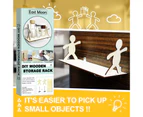Storage Rack Large Capacity Punch-free Unpainted Wood Wall Floating Storage Shelf Household Supplies