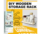 Storage Rack Large Capacity Punch-free Unpainted Wood Wall Floating Storage Shelf Household Supplies