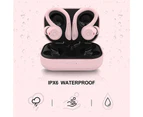 Sport Wireless Earbuds Bluetooth Earphones with Earhooks-Pink
